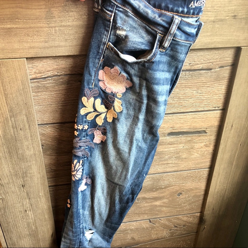 Floral Embroidered Jeans